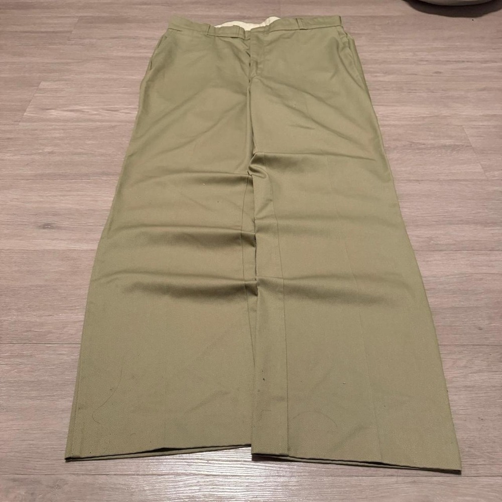 36x34 Beige Chino Pleated Baggy Wide Leg Dress Pants Y2K